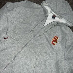 Vintage Y2K/90’s Nike Team USC Trojan Gray Hoodie Men’s Size Large Made In Korea